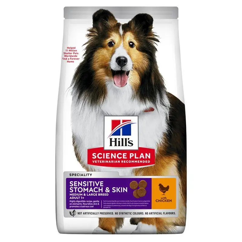Hill'S Science Plan Adult Sensitive Stomach y Skin Medium Pollo 14 kg Alimento para Perros