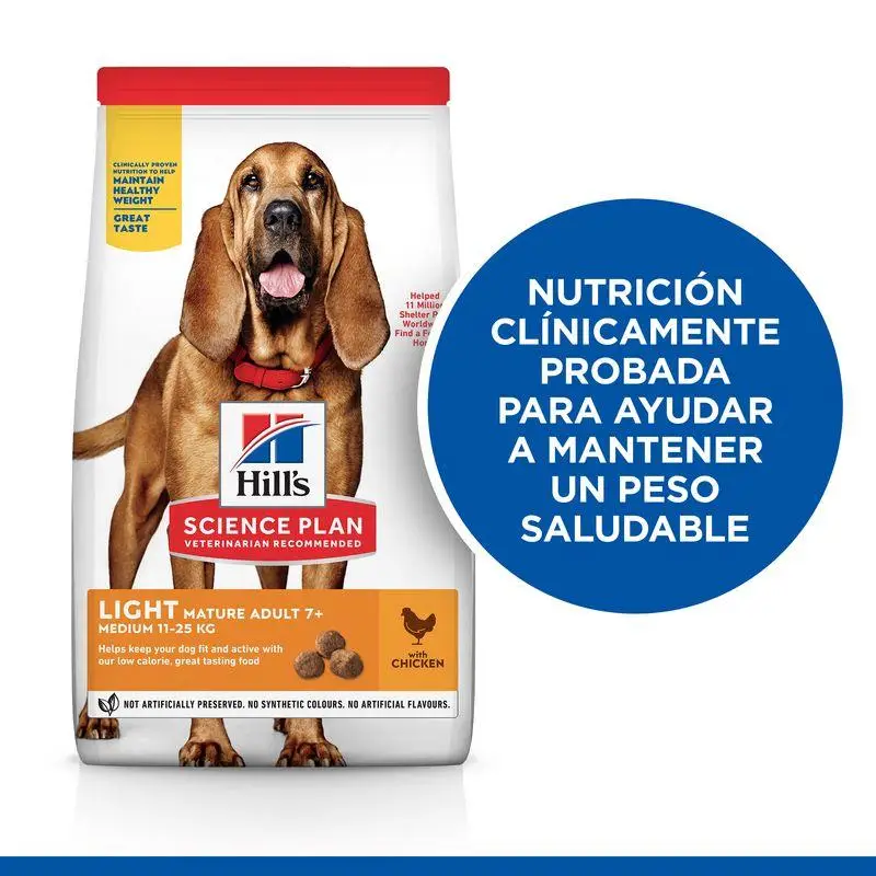 Hill'S Science Plan Mature Adult 7+ Light Medium Pollo 14 kg Alimento para Perros - Image 3