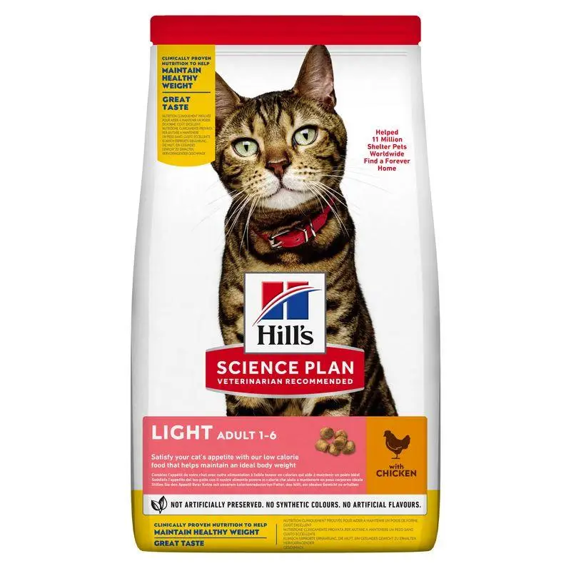 Hill'S Science Plan Adult Light Pollo 10 kg Alimento para Gatos