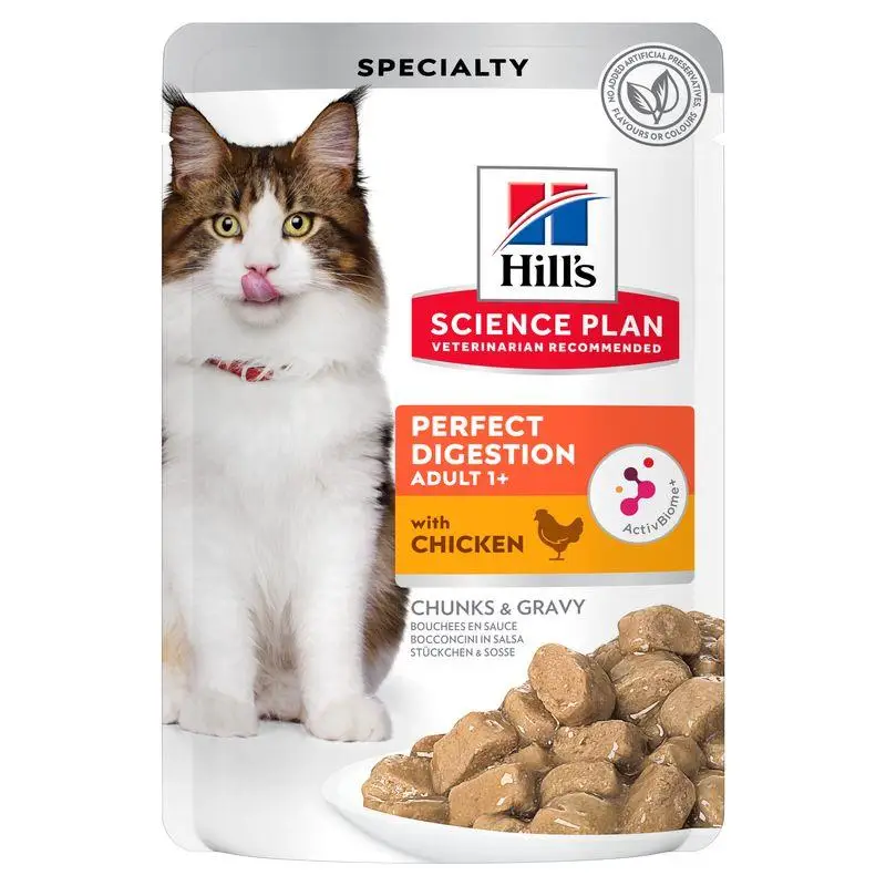 Hill'S Science Plan Adult Perfect Digestion Pollo 85 g Sobre Alimento para Gatos