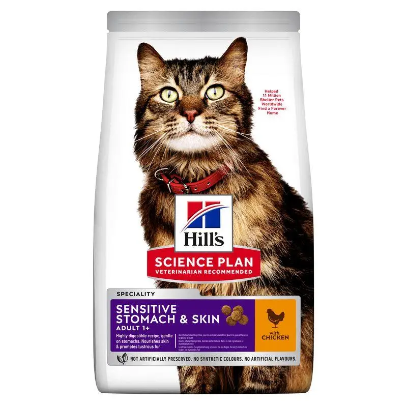 Hill'S Science Plan Adult Sensitive Stomach y Skin Pollo 1,5 kg Alimento para Gatos