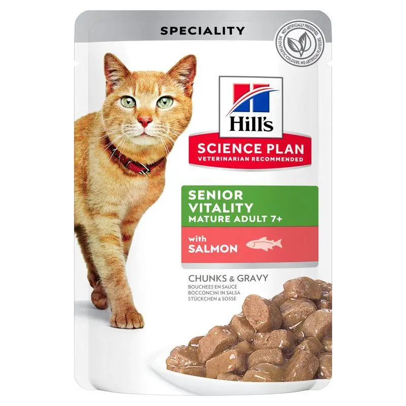 Hill'S Science Plan Senior Vitality Salmón 85 g Sobre Alimento para Gatos