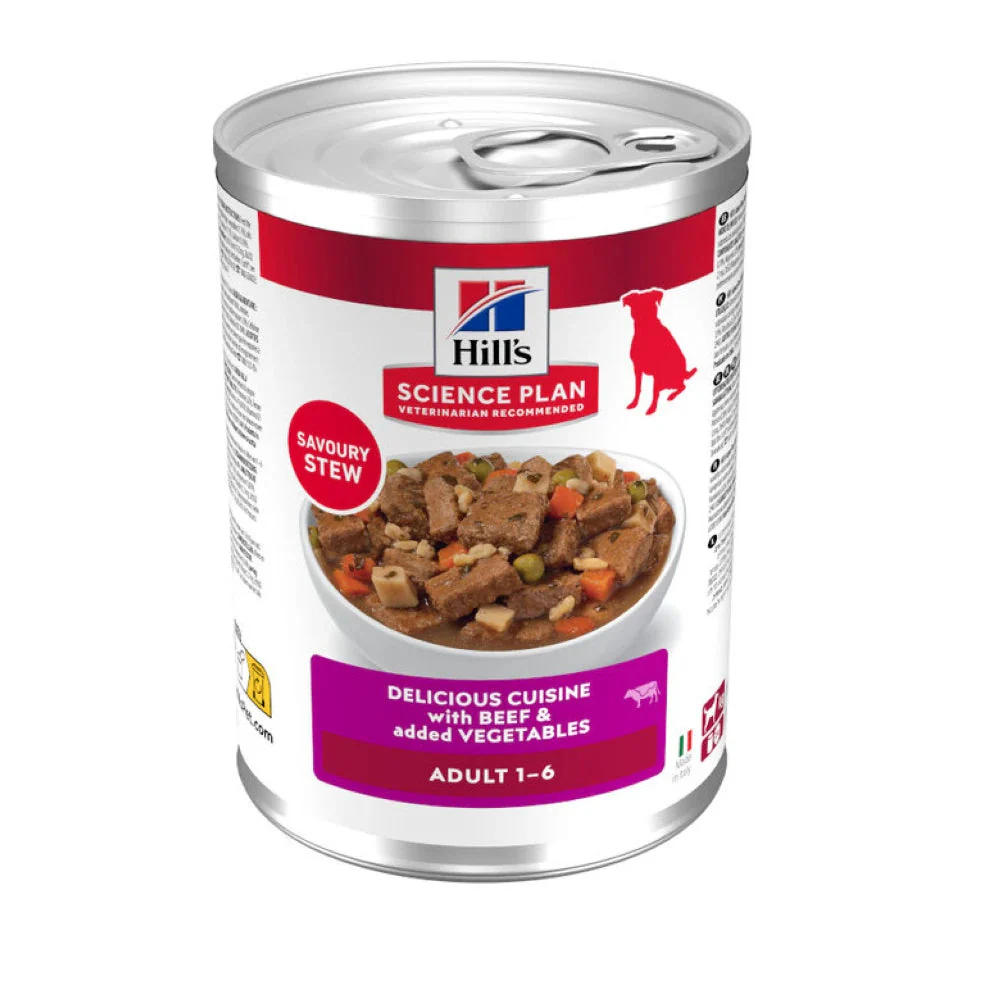 Hill's Science Plan Adult Estofado con Vacuno y Verduras Lata Húmeda para Perros