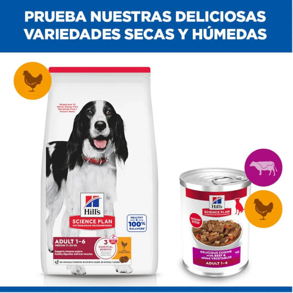 Hill's Science Plan Adult Estofado con Vacuno y Verduras Lata Húmeda para Perros - Image 2