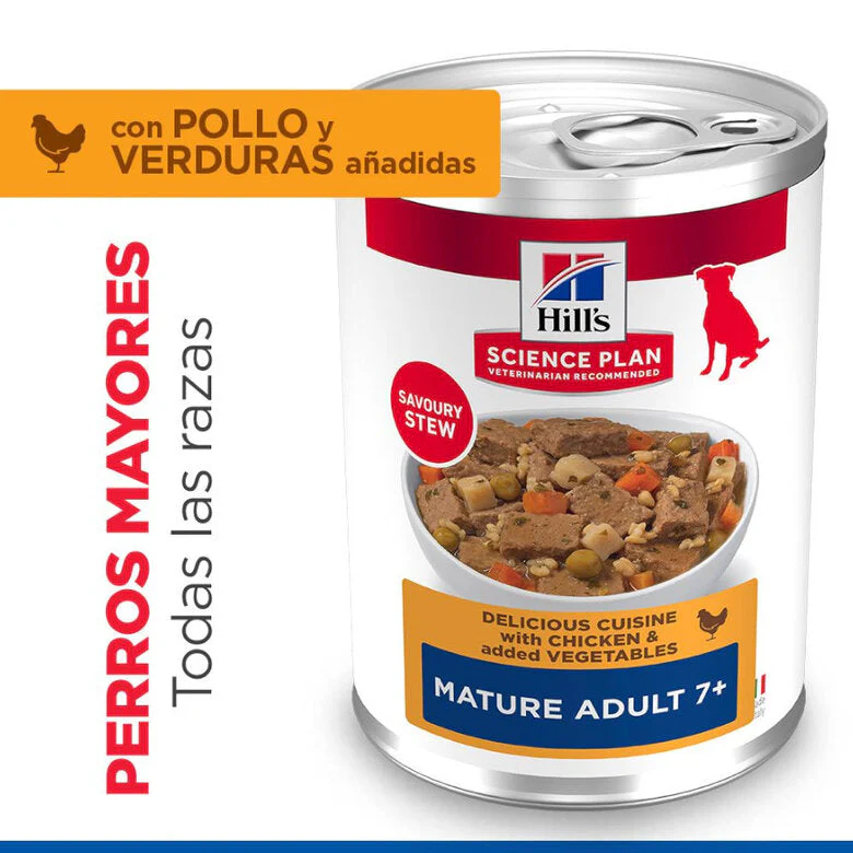 Hill's Science Plan Mature Adult Estofado con Pollo y Verduras Lata Húmeda para Perros - Image 2
