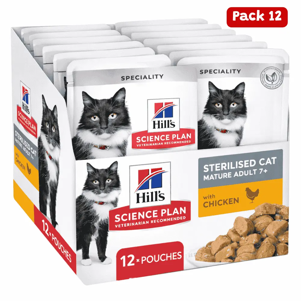 Hill's Science Plan Sterilised Mature Adult Pack 12x85 g Húmeda para Gatos