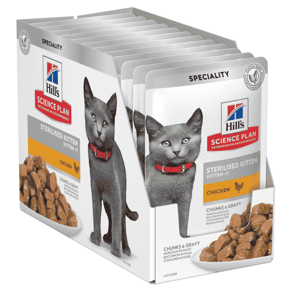 Hill's Science Plan Sterilized Kitten Pollo Pack 12x85g Húmeda para Gatos