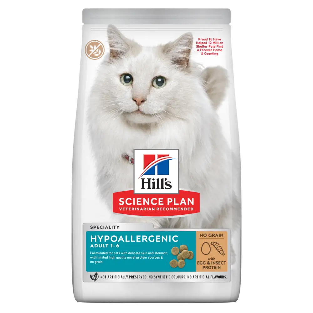 Hill'S Science Plan Adult Hypoallergenic Huevo e Insectos 7 kg Alimento para Gatos