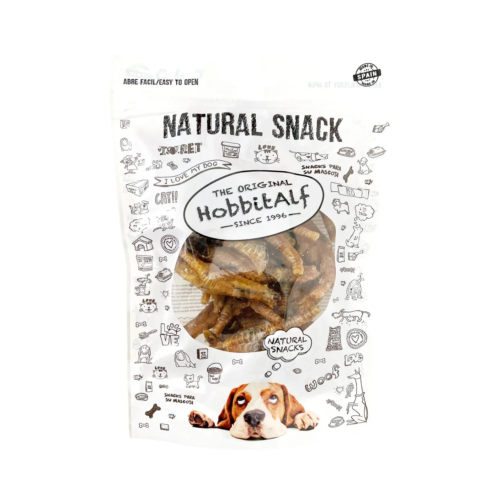 Hobbitalf Patas de Pollo 250 g Snack Natural para Perros