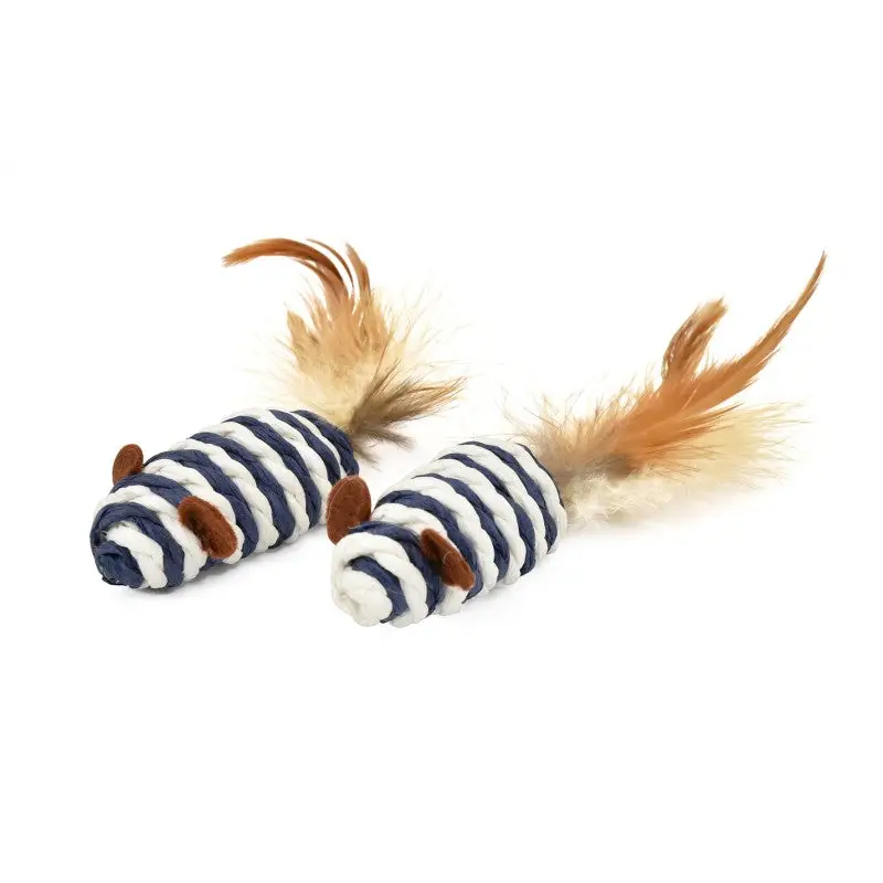 Juguete Gato Ratones con Pluma 2Udes
