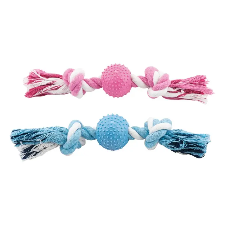Juguete Perro Pelota Pinchos En Cuerda Bicolor 23 cm