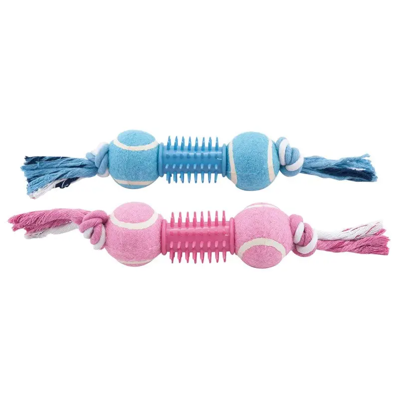 Juguete Perro Tubo+2 Pelotas Tenis Bicolor 28 cm