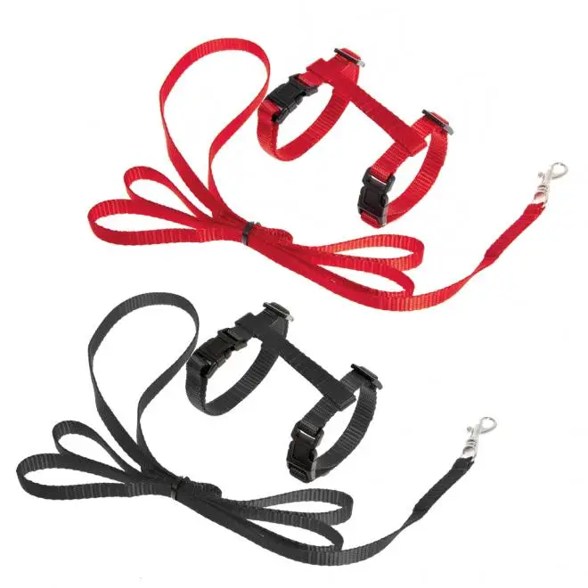 Flamingo Set Arnés Gatito Rojo/Negro 110 cmx10Mm
