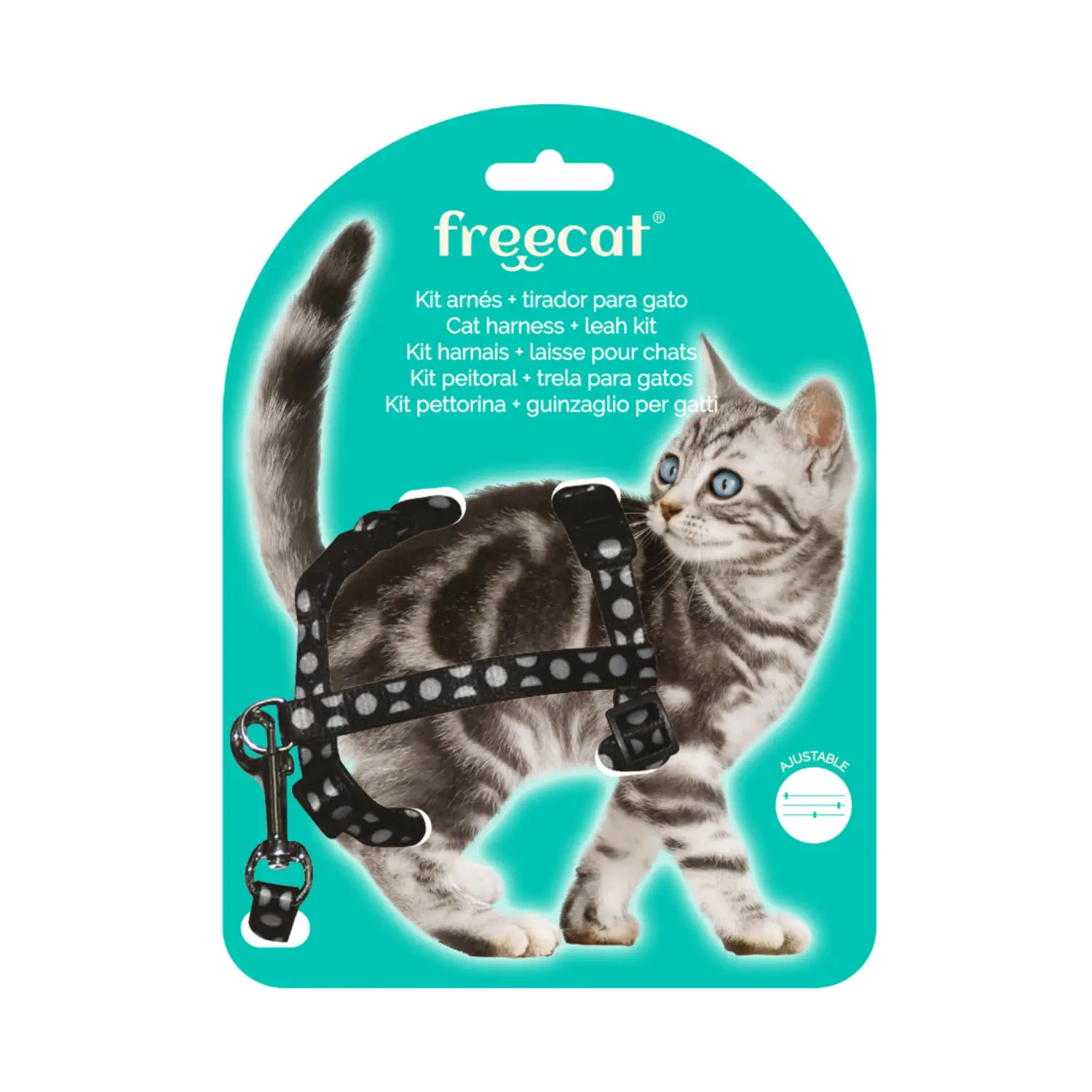 Kit Arnés + Correa Para Gatos 10mmx22/32 cm 10mmx120 cm Freedog