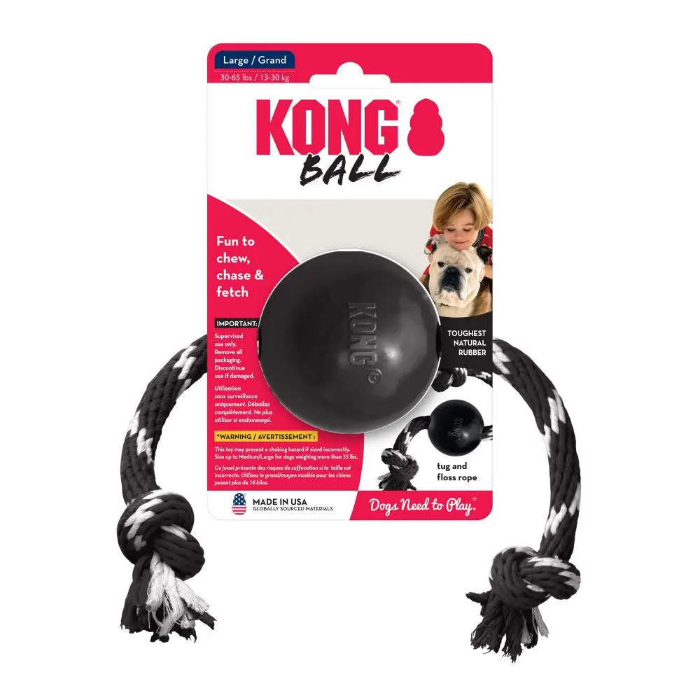 KONG Extreme Ball W/Rope L Juguete para Perros