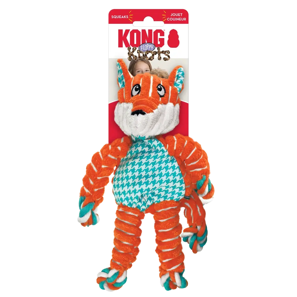KONG Floppy Knots Fox S/M Juguete para Perros - Image 2
