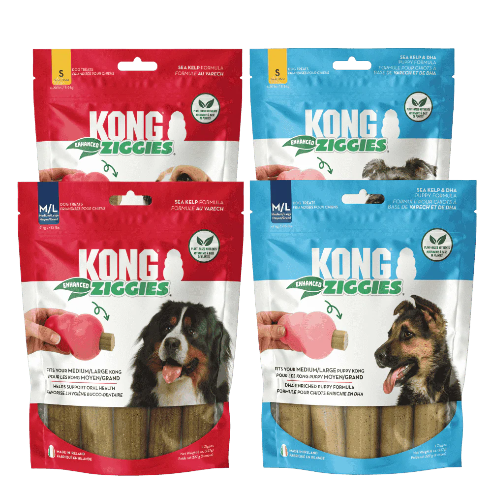 KONG Ziggies Enhanced Snack para Perros Adultos y Cachorros