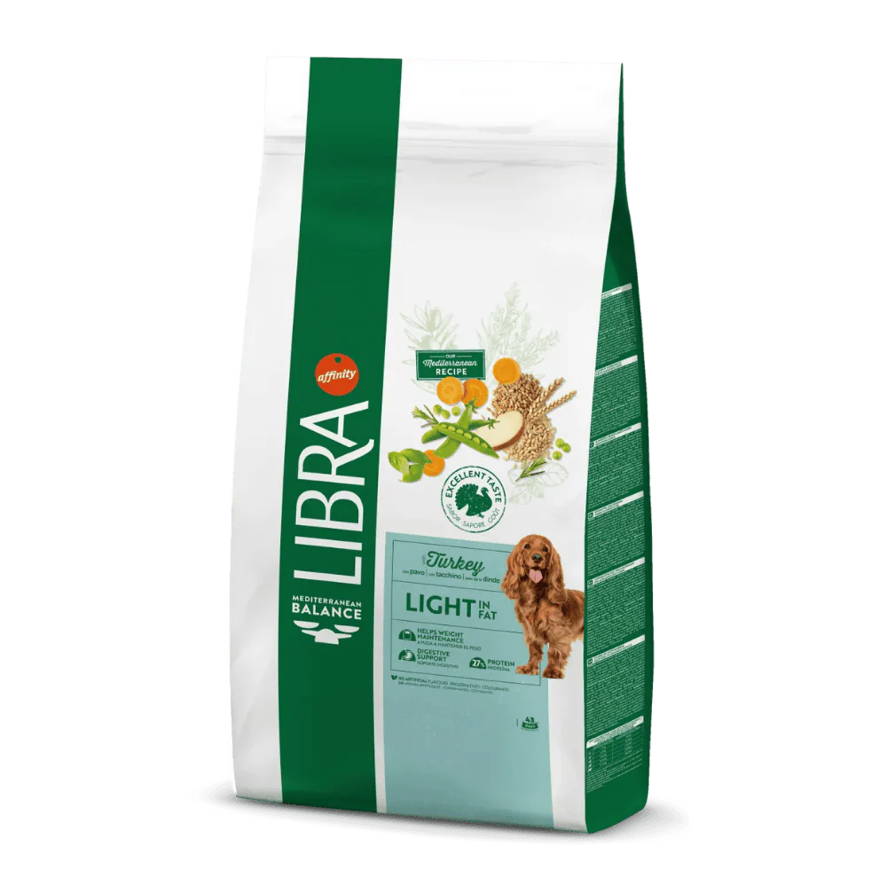 Libra Light in Fat Pavo y Cereales Integrales Pienso Bajo en Grasa para Perros