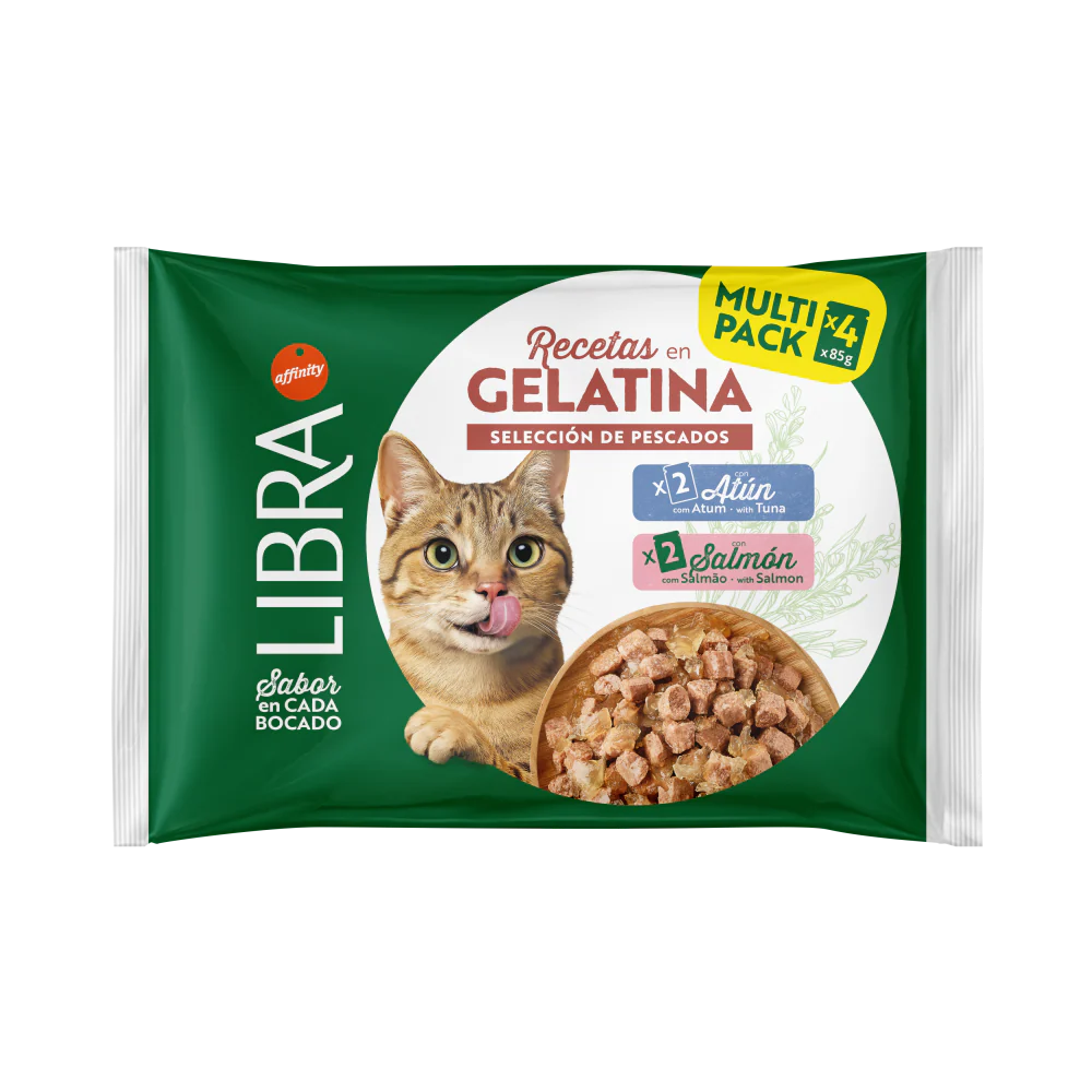 Libra Paté en Gelatina de Salmón y Atún Comida Húmeda para Gatos