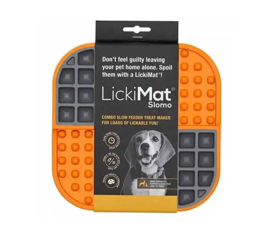 Lickimat Perro Slomo Naranja 20X20X1,7 cm