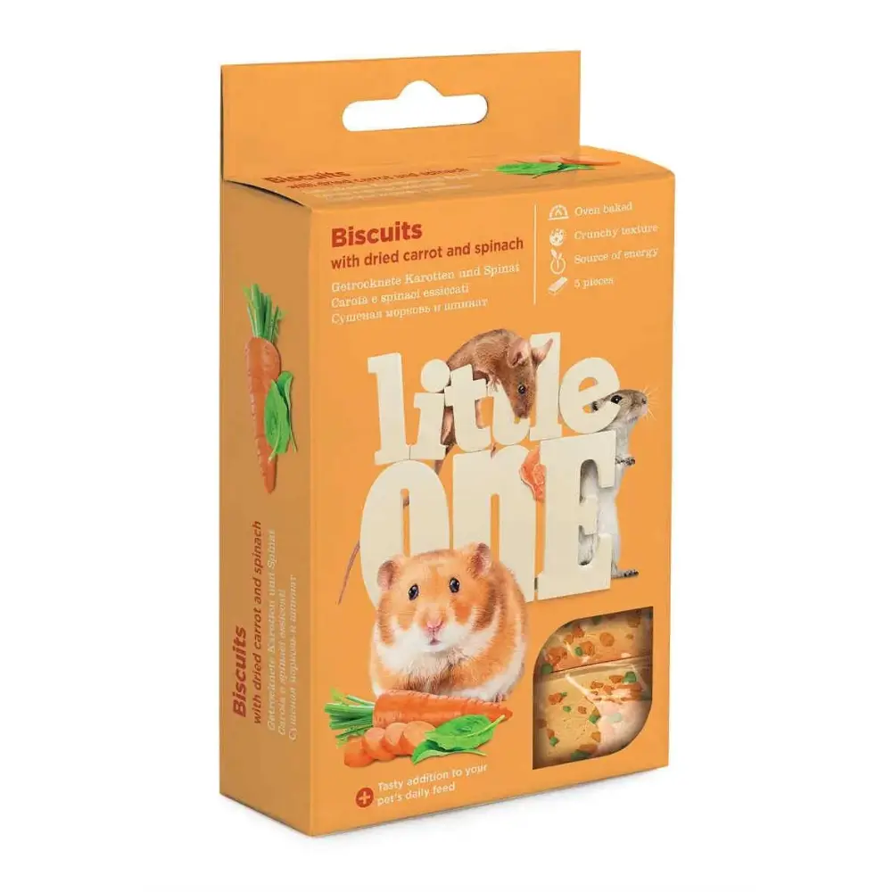 Little One Snack Roedores Biscuits Zanahoria y Espinaca 5X7 g
