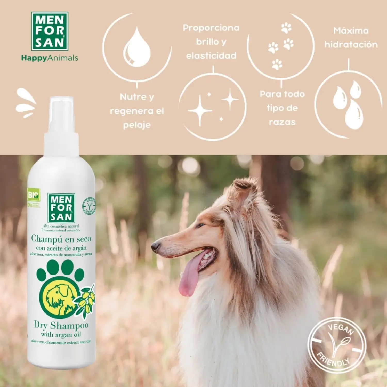 Menforsan Champú en Seco para Perros con Aceite de Argán 250 ml - Image 3