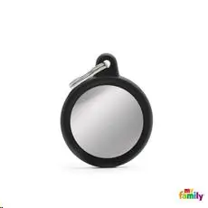 My Family Círculo Cromo Plateado con Caucho Negro Htb04Black