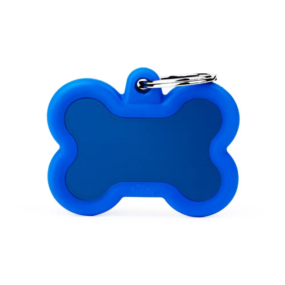 Placa Hushtag Hueso Azul en Aluminio con Goma