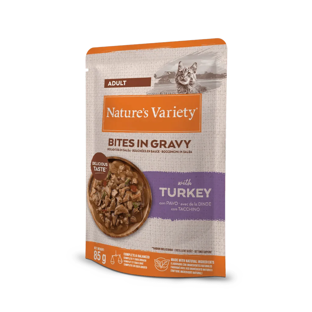 Nature'S Variety Cat Bocaditos en Salsa con Pavo 85 g
