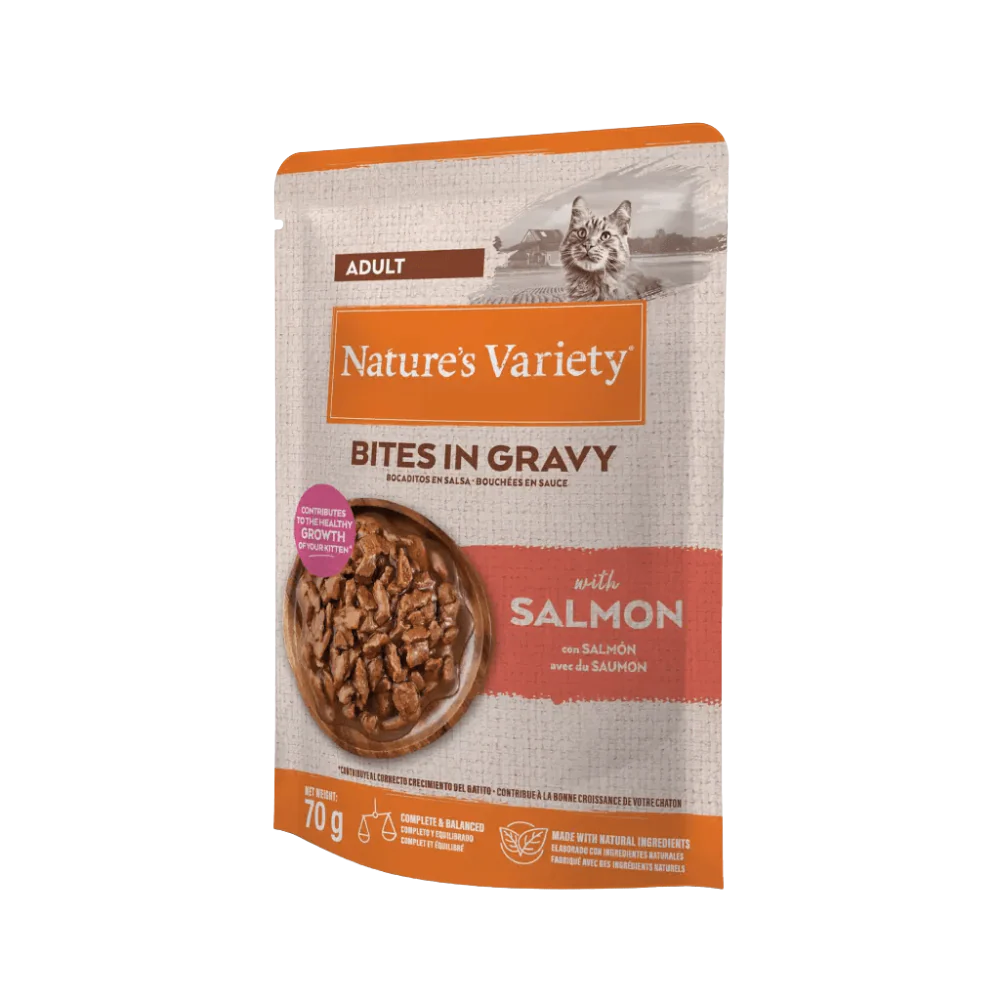 Nature'S Variety Cat Bocaditos en Salsa con Salmón 85 g