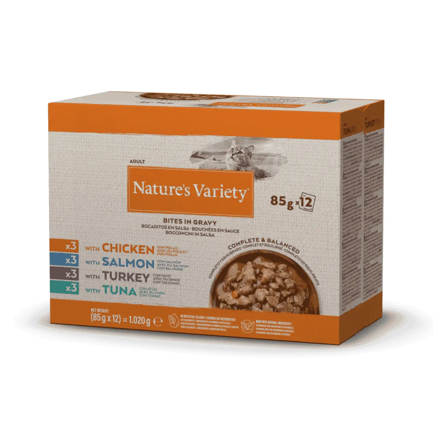Nature'S Variety Cat Pack 12 Bocaditos en Salsa Surtido de Sabores 85 g