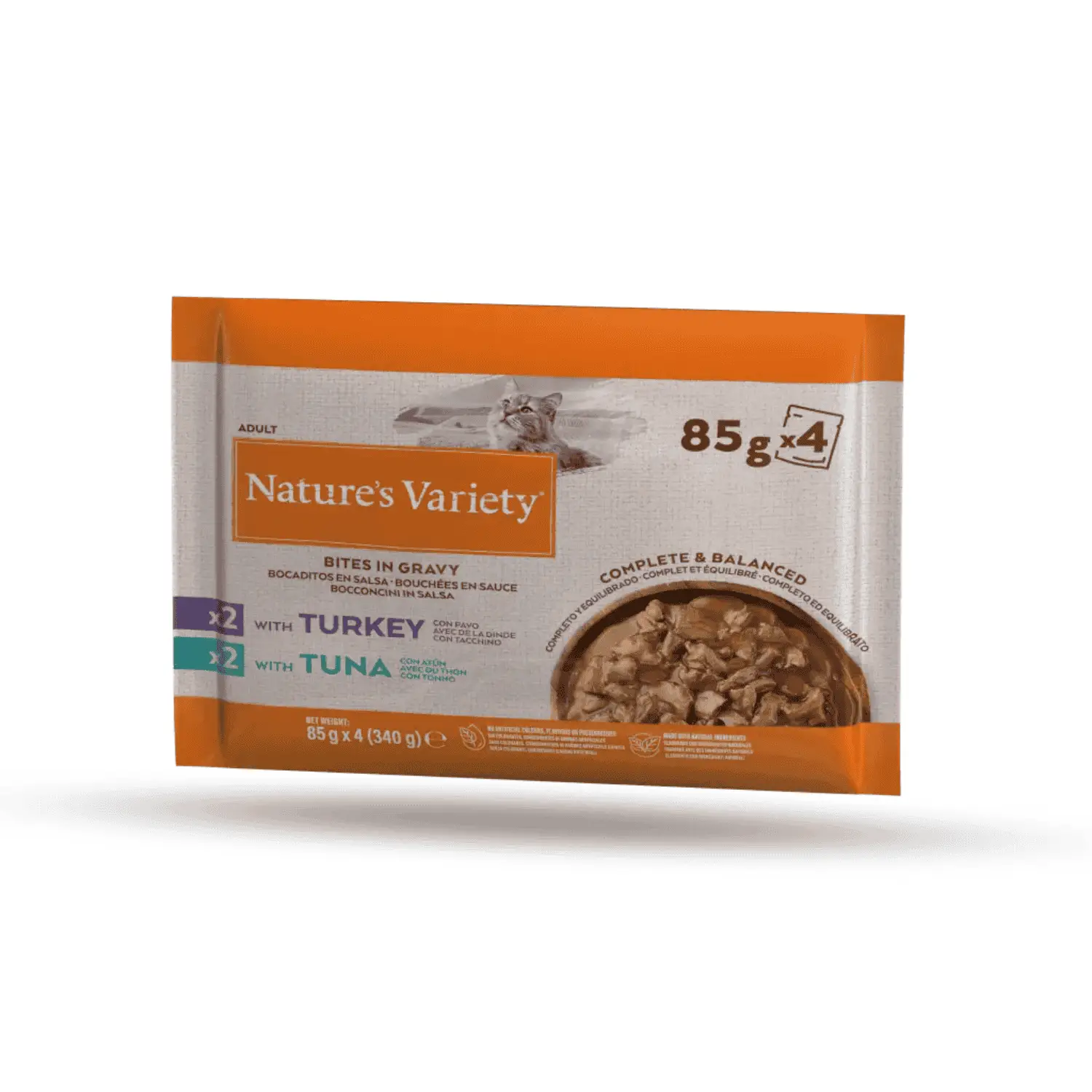 Nature'S Variety Cat Pack 4 Bocaditos en Salsa con Pavo y Atún 85 g