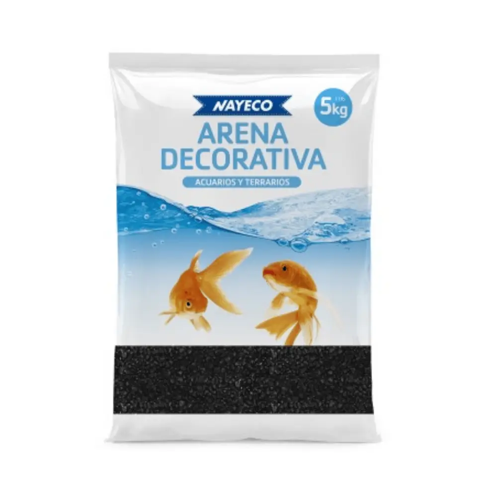Nayeco Arena Negra Decorativa para Acuarios y Terrarios 5 kg