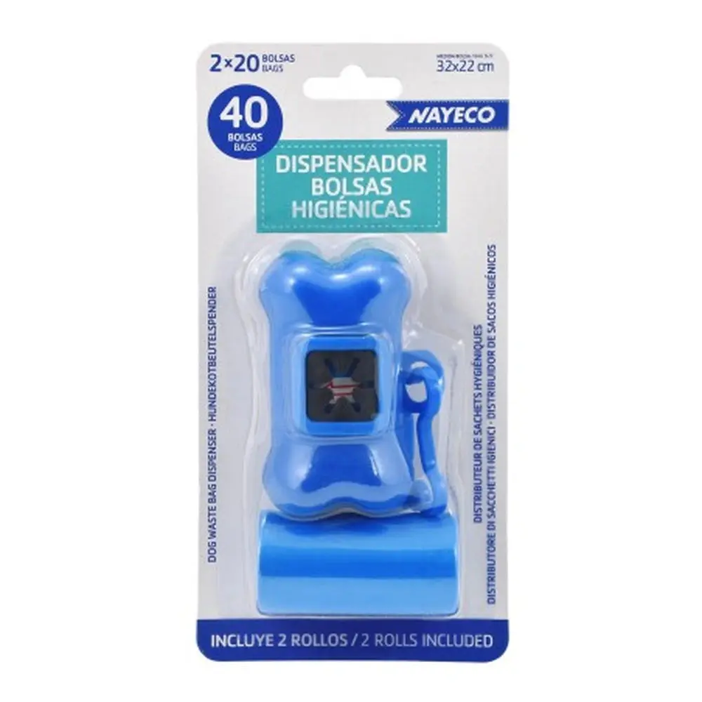 Nayeco Portabolsas Higiénicas + Pack de 2 Rollos de 20 Bolsas para Recoger Excrementos - Image 3
