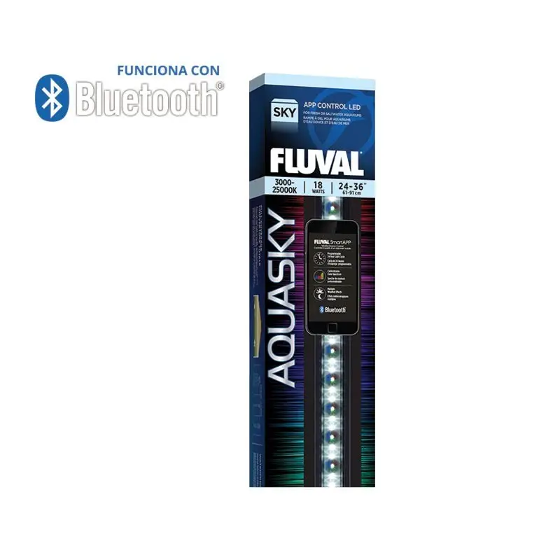 Pantalla Iluminacion Bluetooth Fluval Aquasky Led 12W 38-61 cm