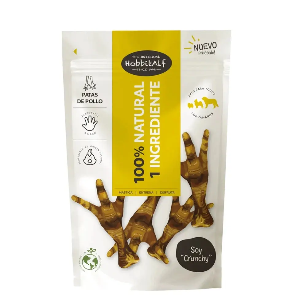 Hobbitalf Patas de Pollo 100 g Snack Proteico para Perros
