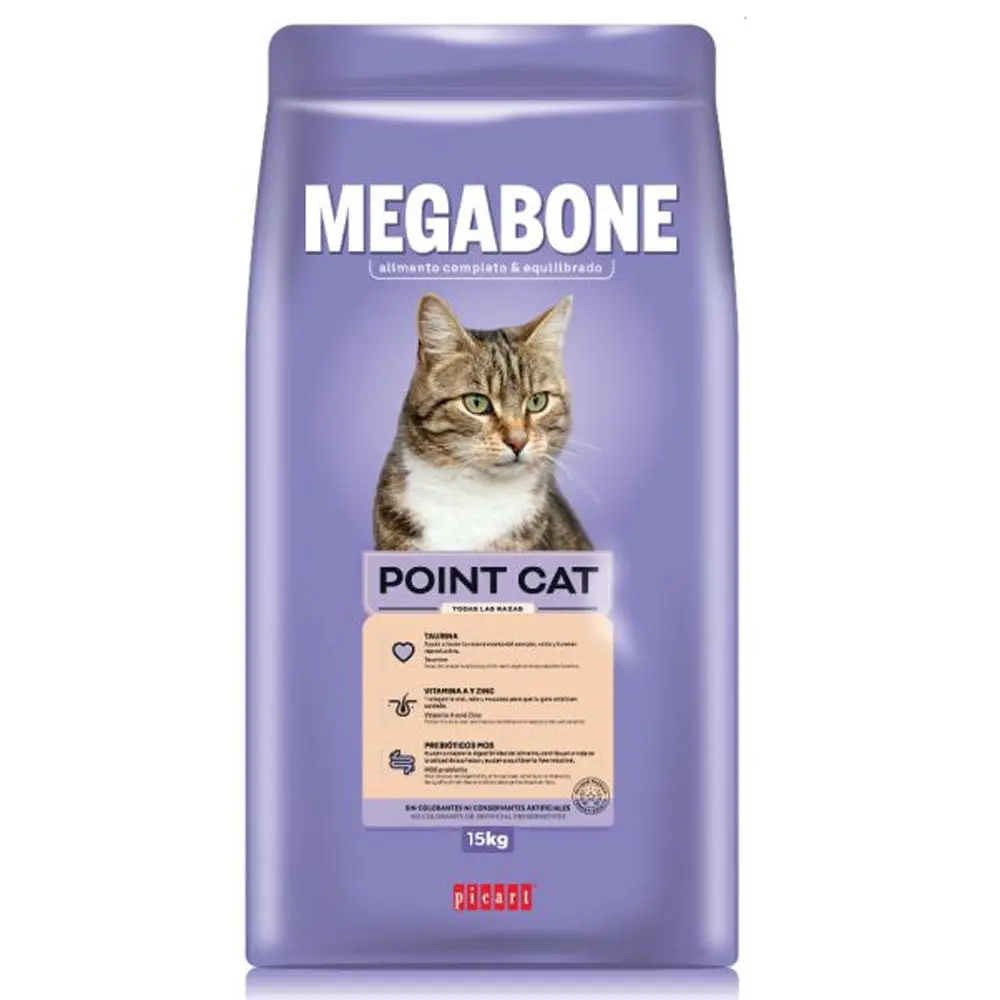 Picart Megabone Point Cat Pienso para Gatos