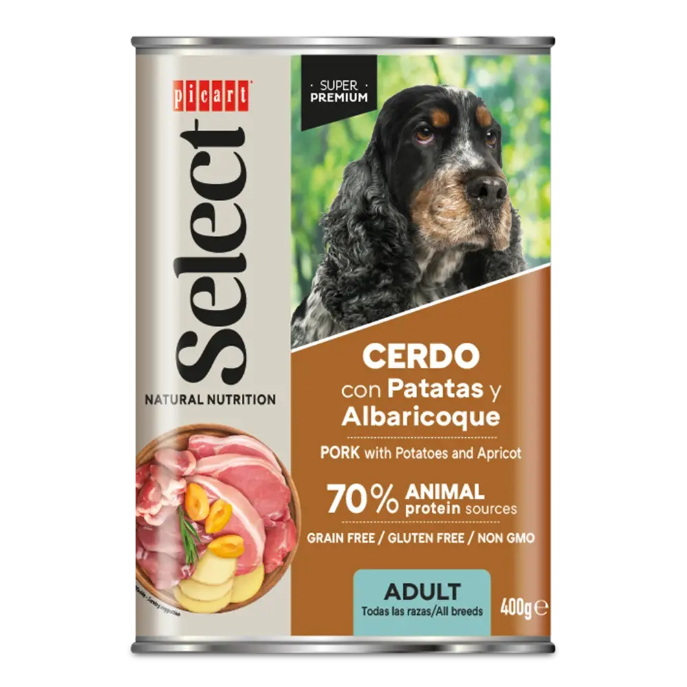 Picart Select Adult Cerdo con Patatas Lata Comida Húmeda para Perros