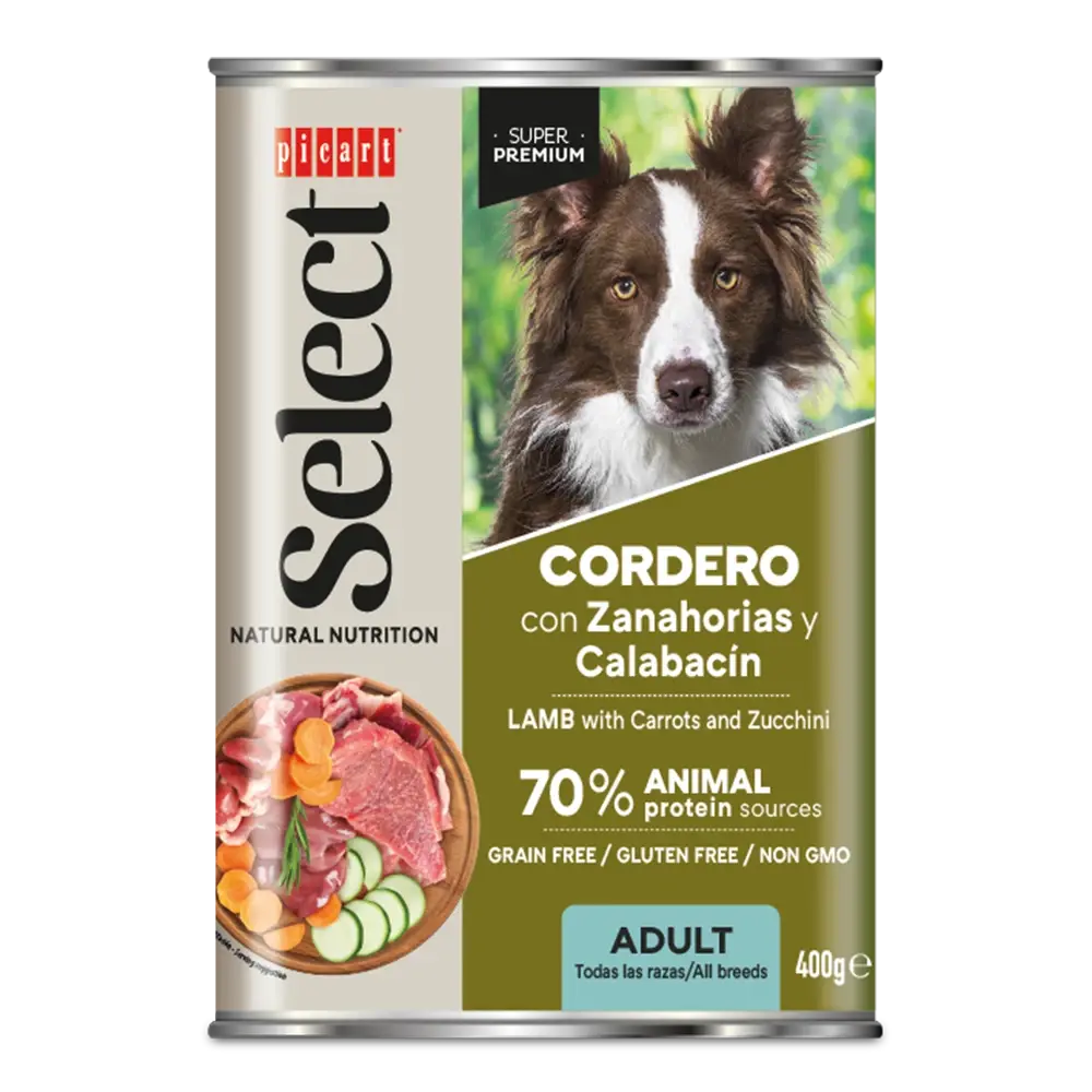 Picart Select Adult Cordero con Zanahorias Lata Comida Húmeda para Perros