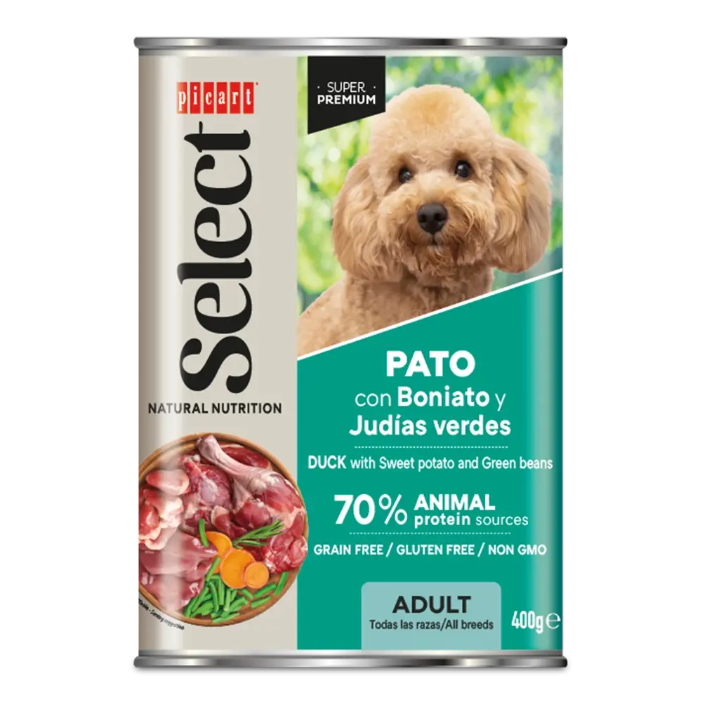 Picart Select Adult Pato con Batata Lata Comida Húmeda para Perros