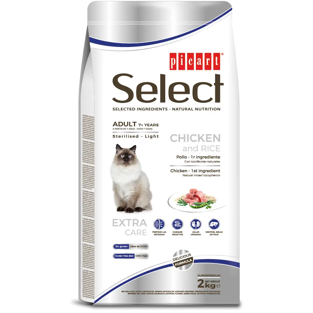 Picart Select Cat Adult +7 Years Sterilized Light 2 kg