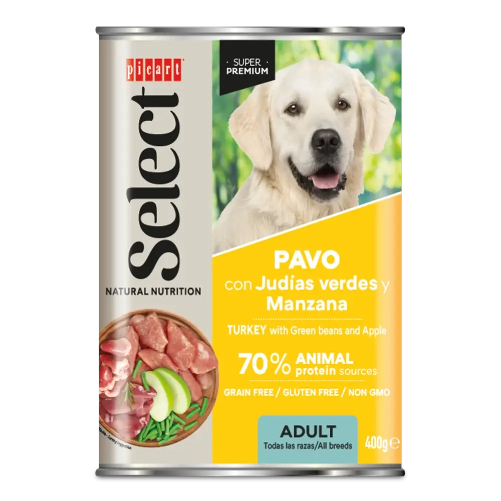 Picart Select Light Pavo con Judías Verdes Lata Comida Húmeda para Perros