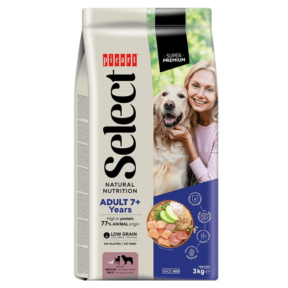 Picart Select Adult 7+ Years Chicken & Rice Pienso para Perros con Pollo y Arroz