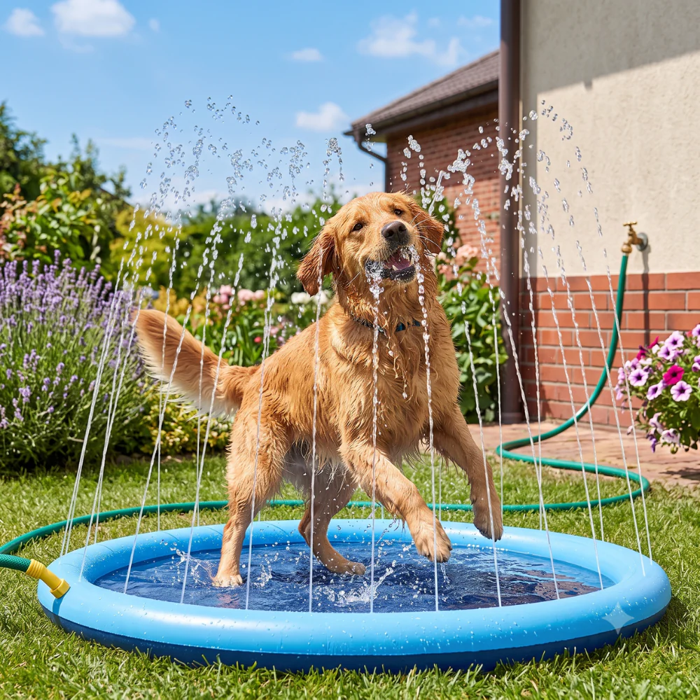 Piscina para Perros Splash Inflable con Chorros Wouapy 150 cm - Image 3