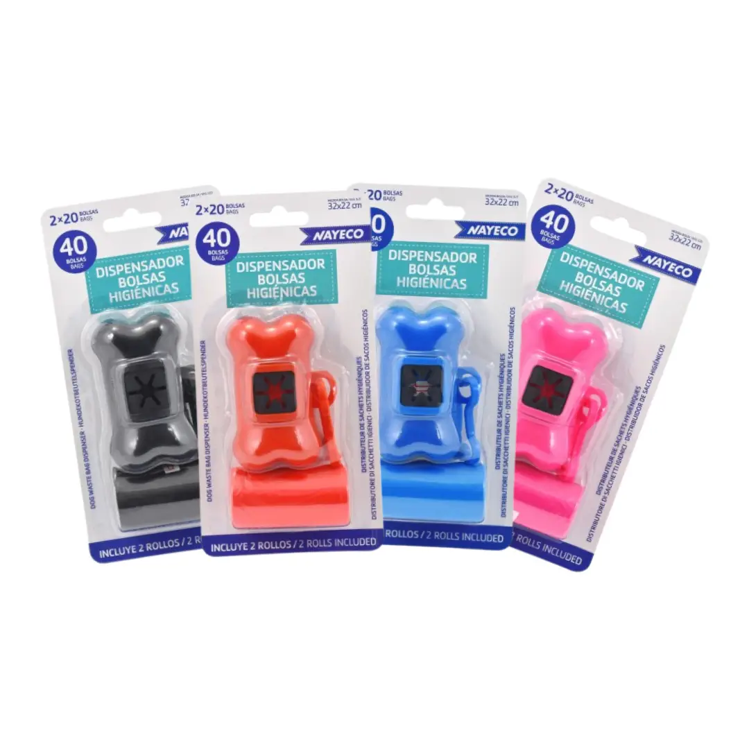 Portabolsas Higienicas+2 Rollos de 20 Bolsas Colores Surtidos