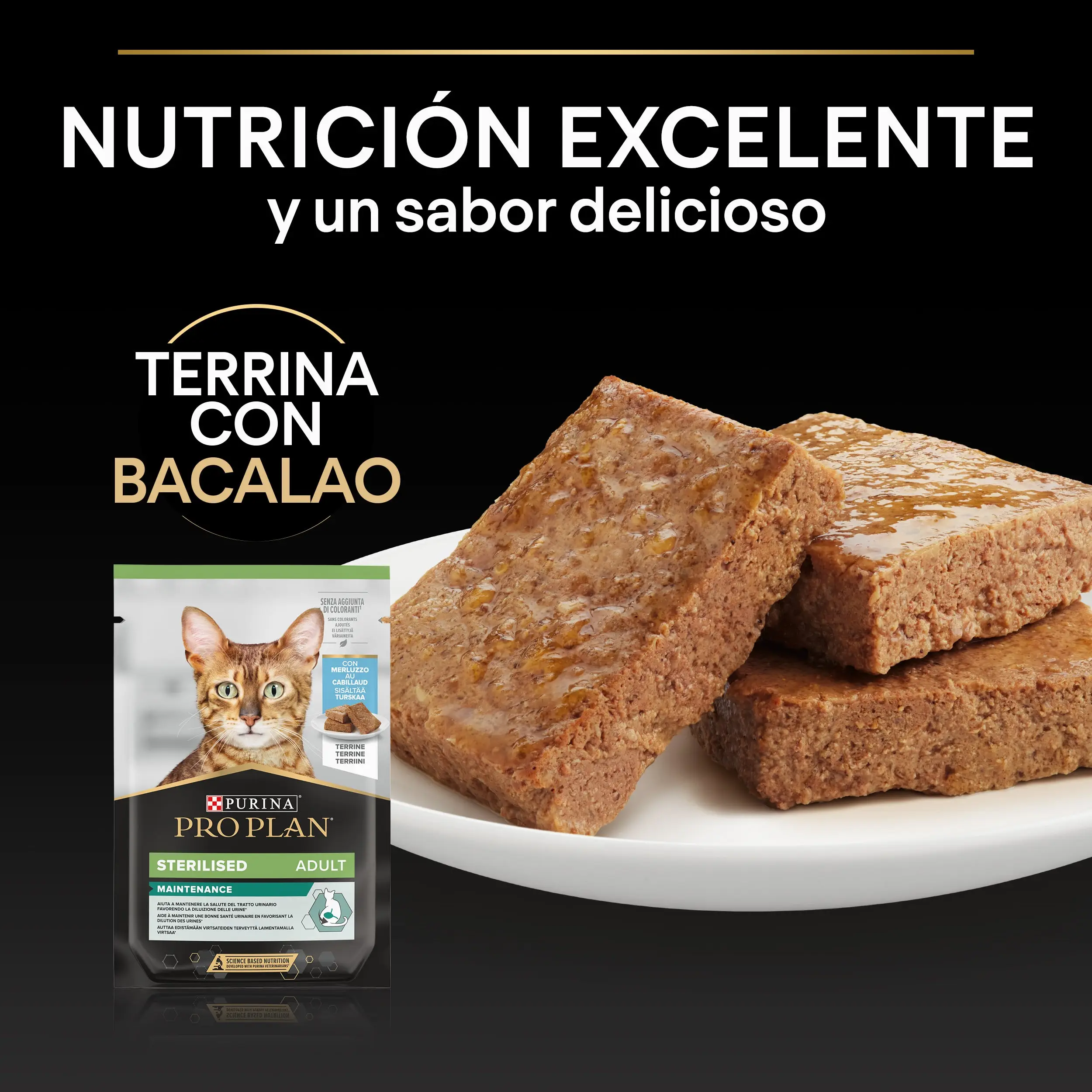 Pro Plan Cat Sobre Sterilised Bacalao Pack 10x75 g - Image 3