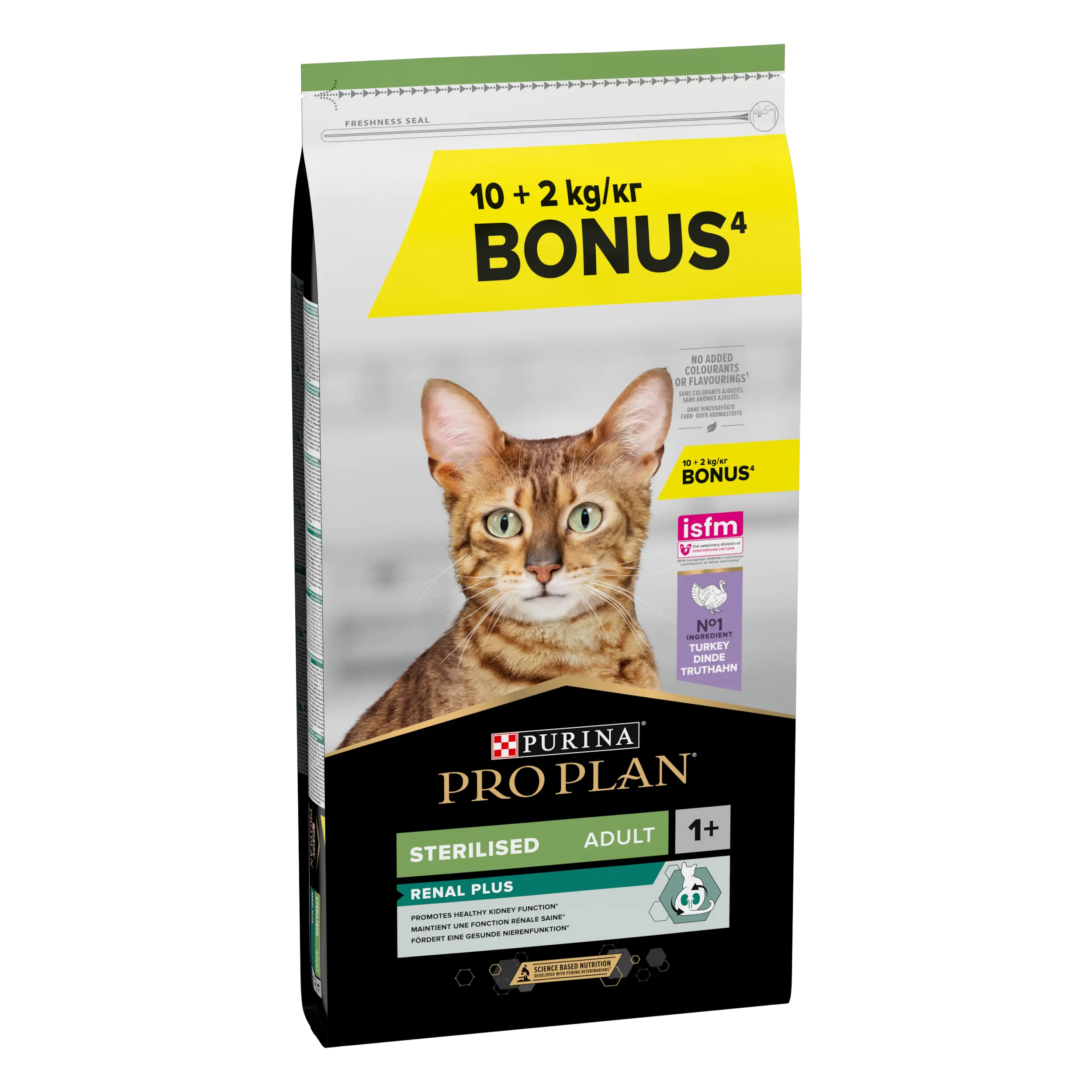 Pro Plan Cat Sterilized Adult Renal+ Pavo 10 kg+2 kg gratis