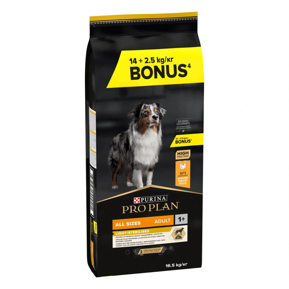 Pro Plan Dog AllSize Adult Light Sterilized Pollo 14kg+2,5kg gratis