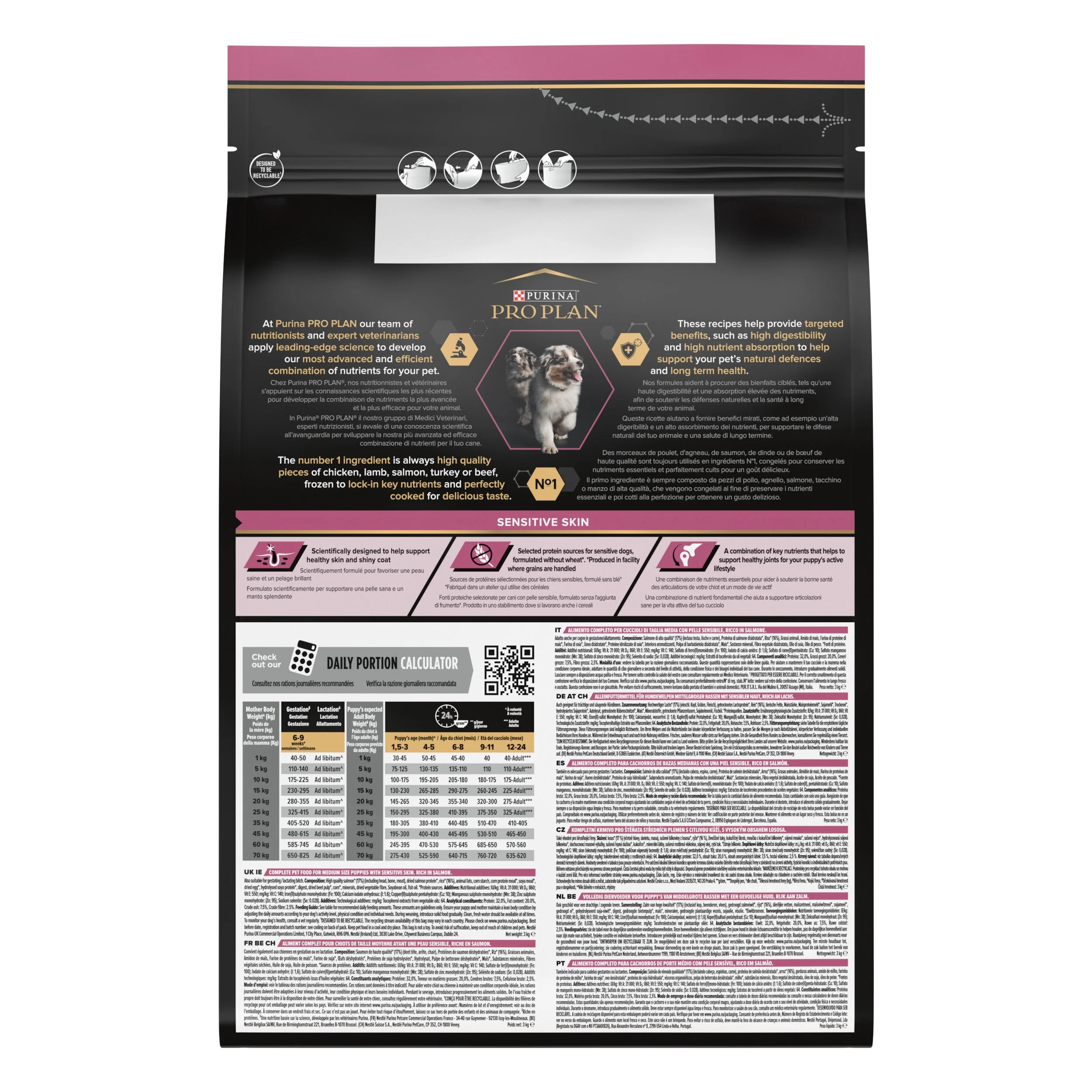 Pro Plan Dog Medium Puppy Sensitive Skin Salmón Pienso para Perros - Image 2