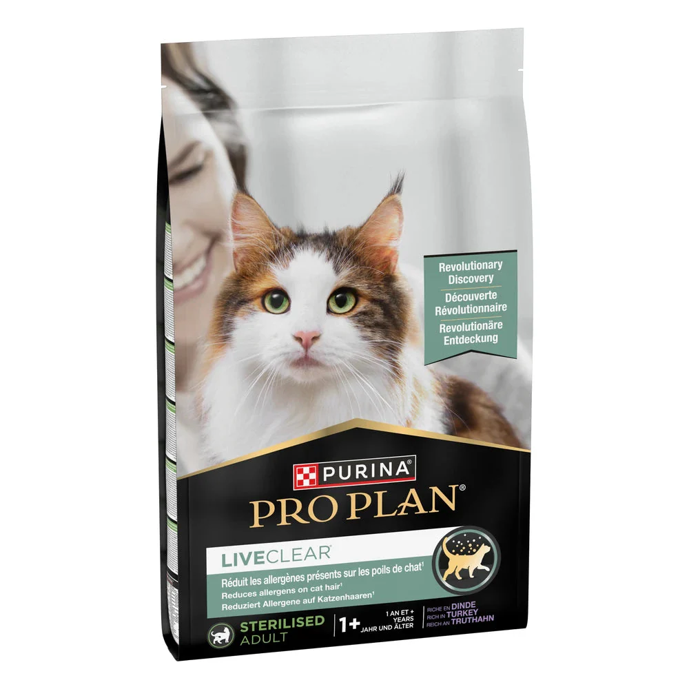 Pro Plan LiveClear Sterilised Adult Pavo Pienso Reduce Alérgenos sobre el Pelo del Gato
